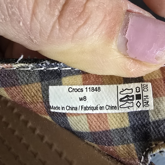 Crocs Women's A Leigh Cork Wedge Sandals Slingback Peep-Toe Black Sz 8 - Picture 6 of 7